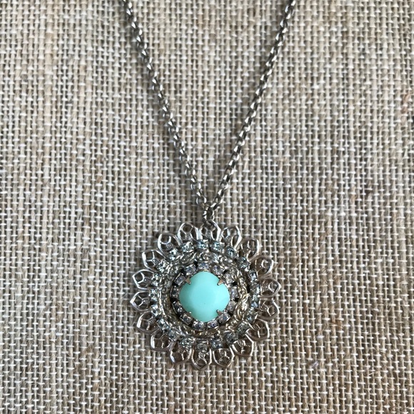 Liz Palacios Seafoam Green Flower Pendant - Picture 1 of 4